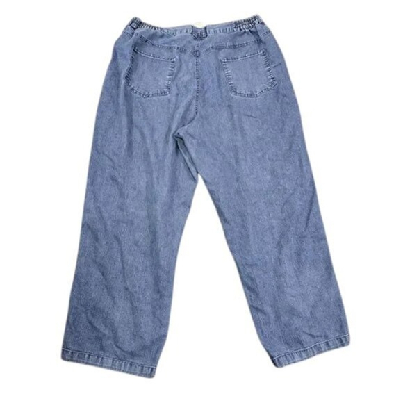 Alfred Dunner Jeans Women’s 16 High Rise Blue Studded Straight Leg Denim - Picture 3 of 12